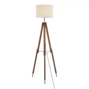 LUMINÁRIA DE CHÃO TRIPÉ C/CUP H CHEVRON - NATURAL/ZINCO - Foto 1