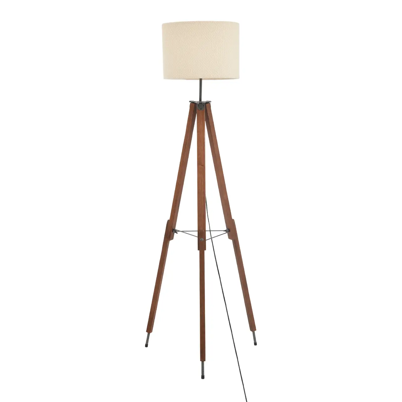 LUMINÁRIA DE CHÃO TRIPÉ C/CUP H CHEVRON - NATURAL/ZINCO - Foto 1