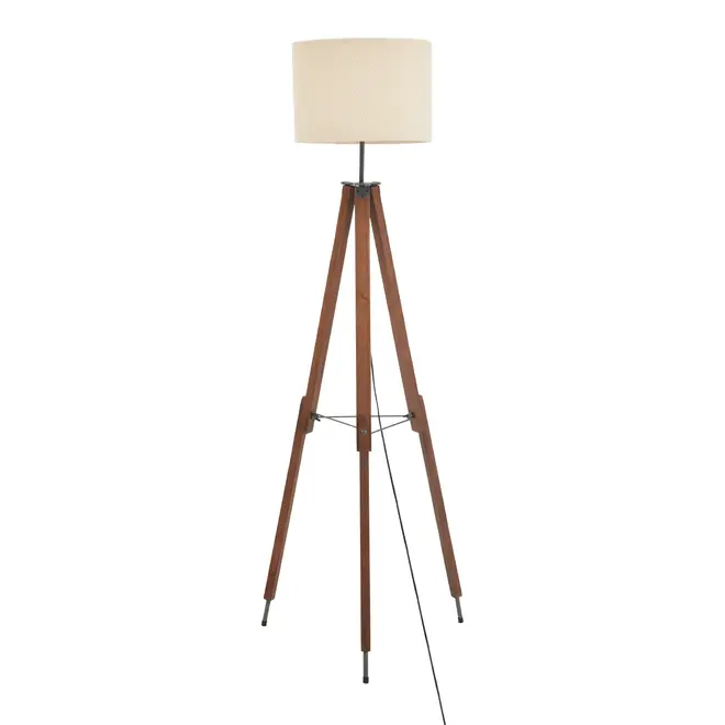 LUMINÁRIA DE CHÃO TRIPÉ C/CUP H CHEVRON - NATURAL/ZINCO - Foto 1