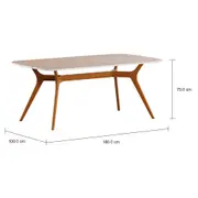 MESA DE JANTAR 1,80 M X 1 M ORGANIC - FREIJÓ/BRANCO - Foto 5