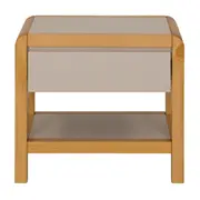 MESA DE CABECEIRA 1 GAVETA KANT - CAMELO/AMÊNDOA - Foto 1