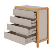 CÔMODA 4 GAVETAS 90 CM X 45 CM KANT - CAMELO/AMÊNDOA - Foto 5