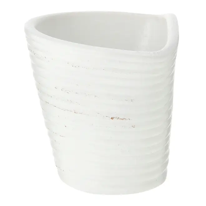 CACHEPÔ PAREDE 11 CM ONDULLE - BRANCO/ PATINA PROVENÇAL - Foto 4