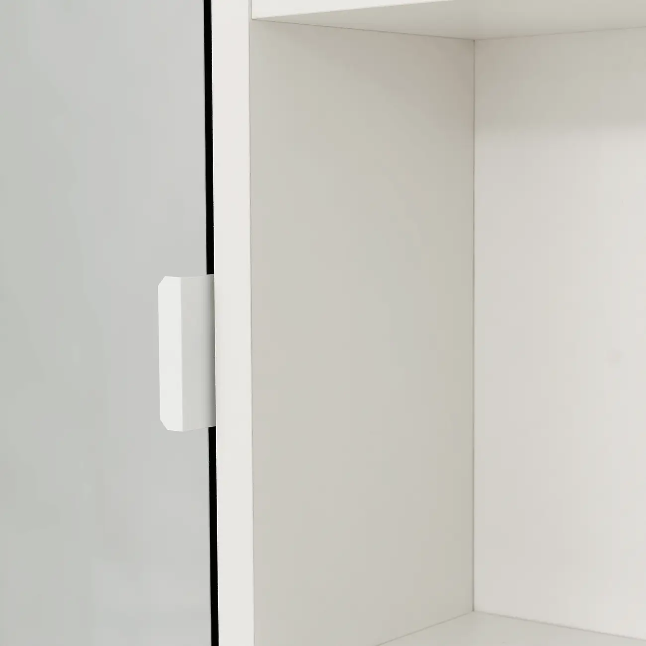 ARMÁRIO DE BANHEIRO COM ESPELHO 1 PORTA 80 CM X 70 CM SLEEK - BRANCO/PRATA - Foto 6