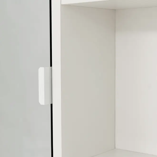 ARMÁRIO DE BANHEIRO COM ESPELHO 1 PORTA 80 CM X 70 CM SLEEK - BRANCO/PRATA - Foto 6