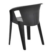 CADEIRA EMPILHÁVEL COM BRAÇOS UNA - PRETO - Foto 4