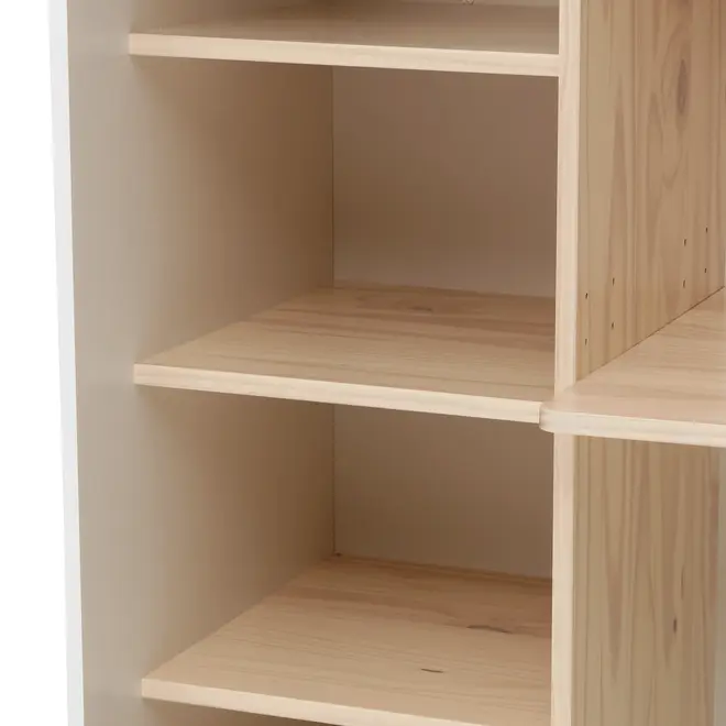 ESTANTE/ESCRIVANINHA INFANTIL 96 CM X 1,32 M MINICIDADE - BRANCO/NATURAL WASHED - Foto 7