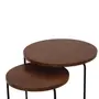 MESA LATERAL CONJUNTO COM 2 PEÇAS LOOP - PRETO/NOZES - Foto 7