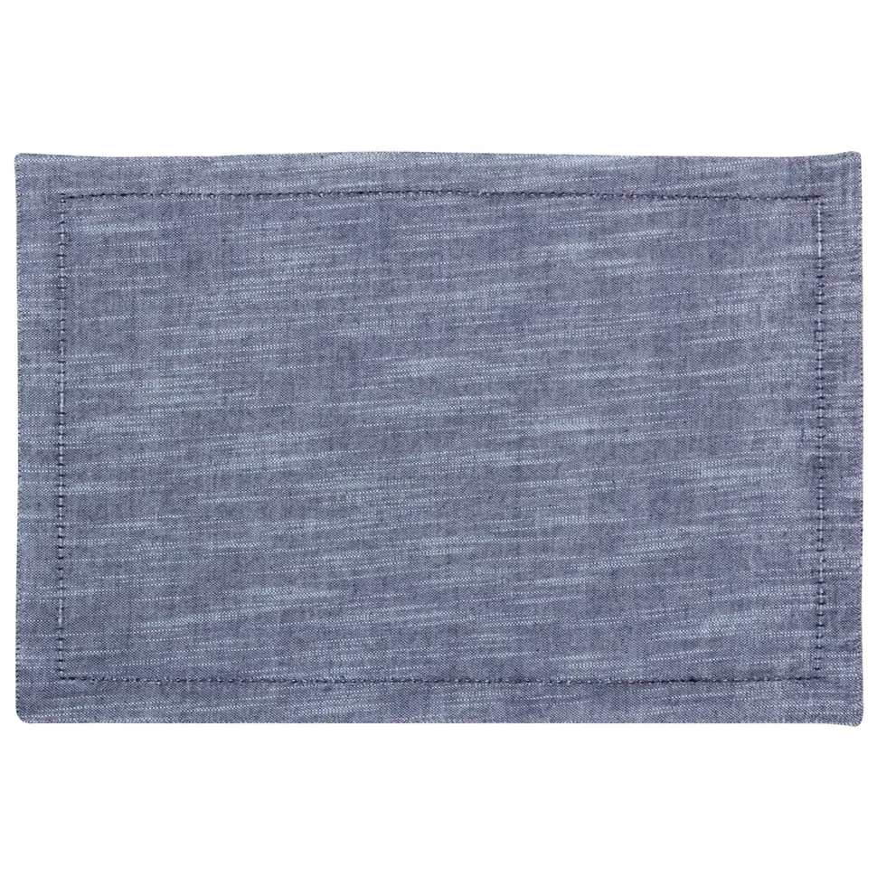LUGAR AMERICANO TECIDO 48 CM X 33 CM RAYADO - AZUL - Foto 1
