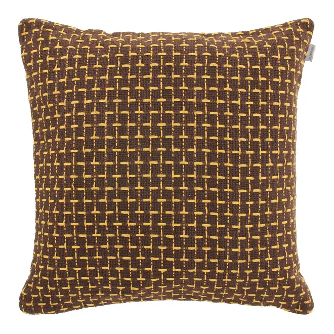 ALMOFADA 50 CM X 50 CM MONTANA - MARROM DE LEI/AMARELO HANBAR - Foto 1