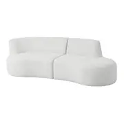 SOFÁ 2 LUGARES ESTENDIDO ESQUERDO ÔNDULO - BOUCLÉ BRANCO - Foto 2