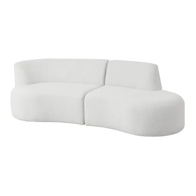 SOFÁ 2 LUGARES ESTENDIDO ESQUERDO ÔNDULO - BOUCLÉ BRANCO - Foto 2