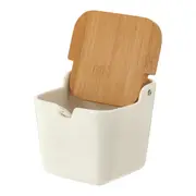 SALEIRO COM TAMPA 9 CM AREIAL - BRANCO/BAMBU - Foto 5