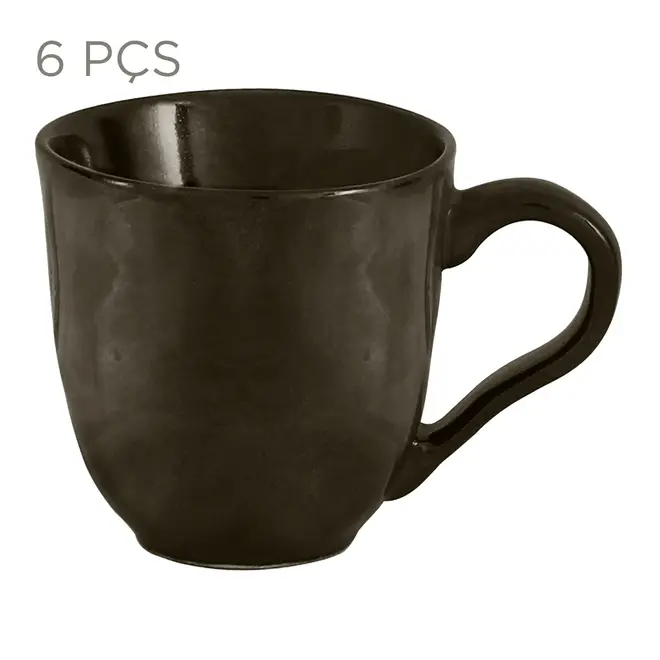 JOGO CANECA 270 ML C/6 PÇS GEO ORGÂNICO - ONIX - Foto 1