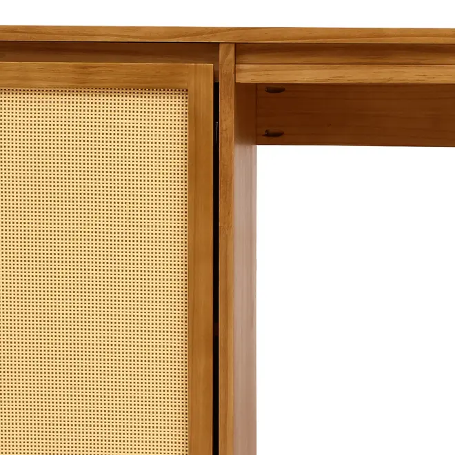 ESCRIVANINHA 1 PORTA COM PALHINHA 1,20 M X 52 CM PALHANDI - AMÊNDOA/NATURAL - Foto 7