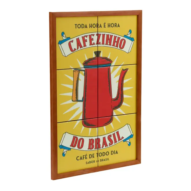 QUADRO 48 CM X 33 CM MEMÓRIA INTERIOR CAFÉZINHO - NOZES/AMARELO - Foto 2
