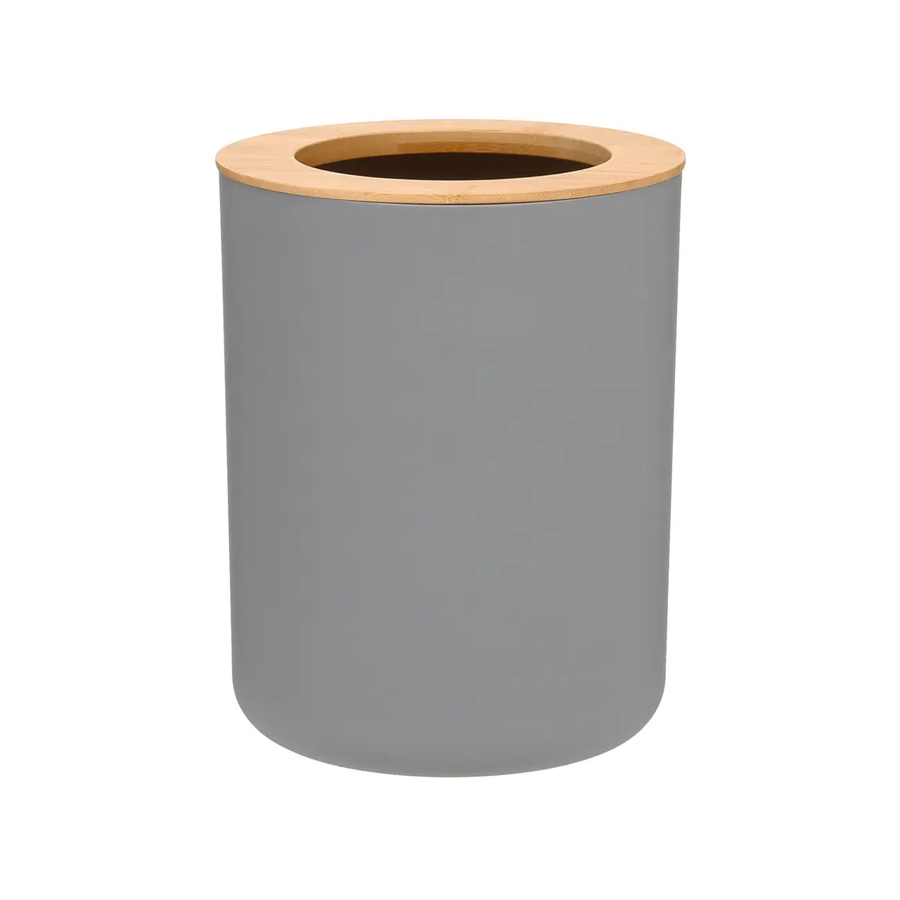 LIXEIRA 5 L BAMBOO - CINZA/BAMBU - Foto 1