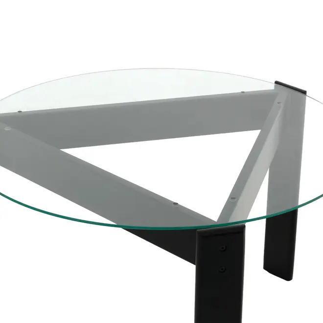 MESA DE CENTRO REDONDA 83 CM TRISKEL - EBANIZADO/INCOLOR - Foto 4