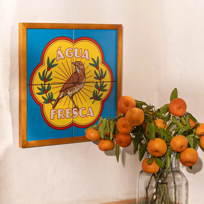 QUADRO 33 CM X 33 CM MEMÓRIA INTERIOR ÁGUA FRESCA - NOZES/AZUL HISTÓRICO - Foto 3