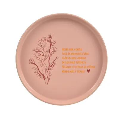 MINHA MÃE É SEREIA CORAL PRATO SOBREMESA