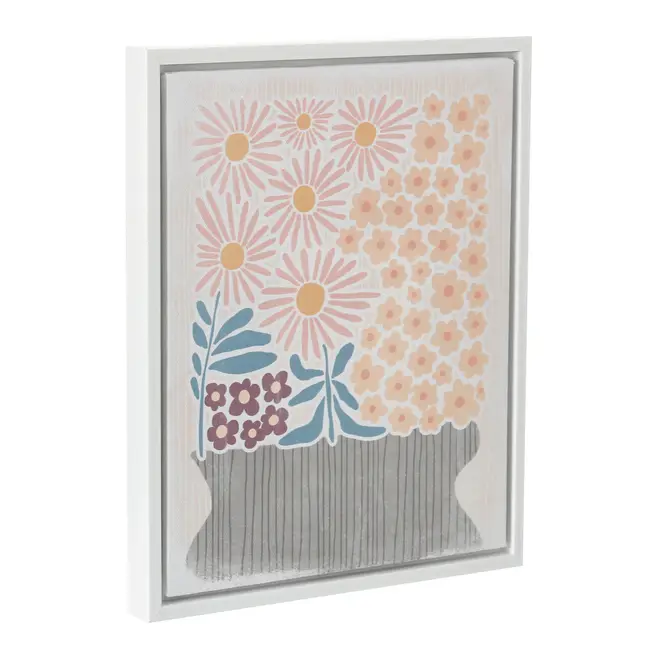QUADRO II 30 CM X 24 CM FLOWERS - BRANCO/ARGILA CRUA - Foto 2