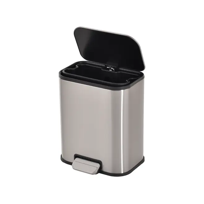 LIXEIRA 5 L LEXING - INOX/PRETO - Foto 3