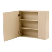 ARMÁRIO DE BANHEIRO COM ESPELHO 2 PORTAS 80 CM X 70 CM RIBS - AREIA/PRATA - Foto 5