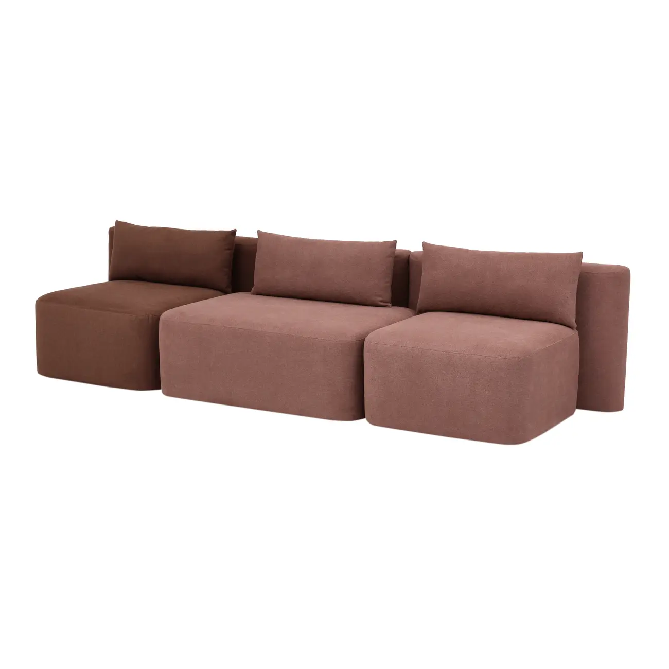 SOFÁ 3 LUGARES SHIRO - RUBY MOCHA/QUARTZO ROSA - Foto 2