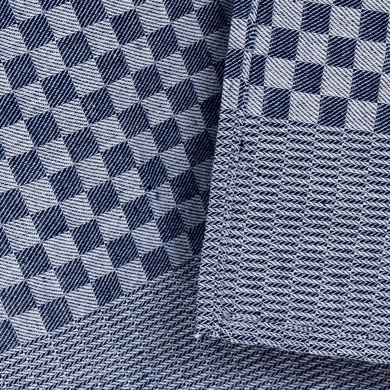 PANO DE PRATO COM 3 STAMP - BRANCO/AZUL - Foto 8