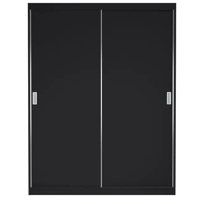 GUARDA-ROUPA DE CASAL 2 PORTAS DE CORRER 180 NOVILE - PRETO/BRANCO - Foto 19