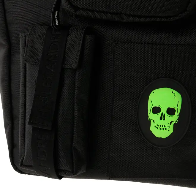 BOLSA CAVEIRA - PRETO/VERDE FLUOR - Foto 9