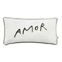 ALMOFADA AMOR LIVRE 60 CM X 30 CM MANUSCRITO - OFF WHITE/PRETO - Foto 1
