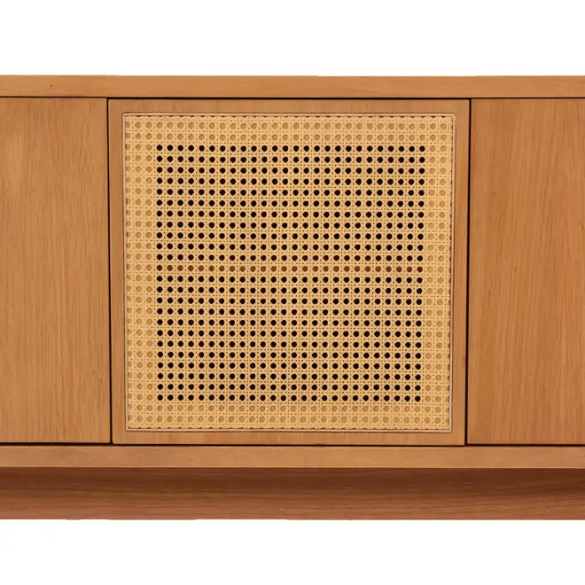 BUFFET 4 PORTAS 1,80 M X 45 CM COM PALHINHA ARES - TAUARI/FIBRA CLARA - Foto 12