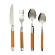 FAQUEIRO 24 PEÇAS PARA 6 PESSOAS BAMBWOOD - INOX/NATURAL - Foto 1