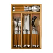FAQUEIRO 24 PEÇAS PARA 6 PESSOAS BAMBWOOD - INOX/NATURAL - Foto 2