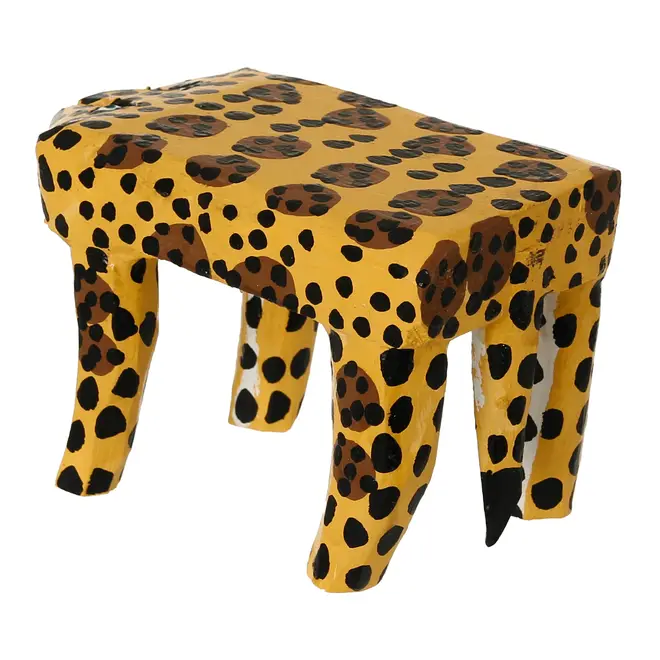BANCO DECORATIVO PINTADA FILHOTE - AMARELO/PRETO - Foto 8