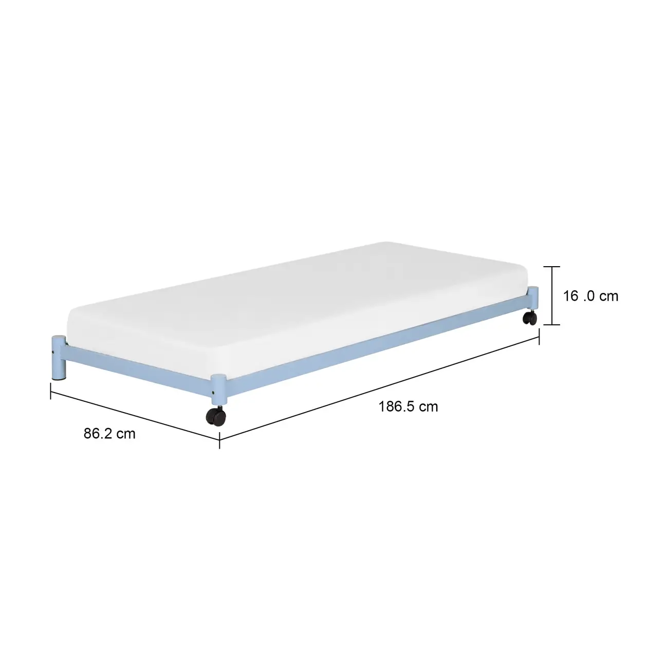 CAMA DE SOLTEIRO INFERIOR 78 CM FLAT - AZUL CLARO - Foto 26