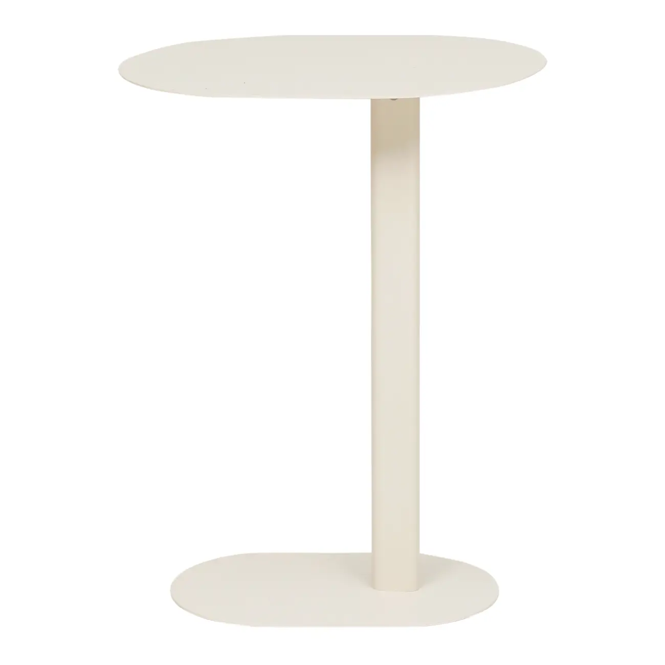MESA LATERAL OVAL 50 CM X 35 CM THEKE - OFF WHITE - Foto 1