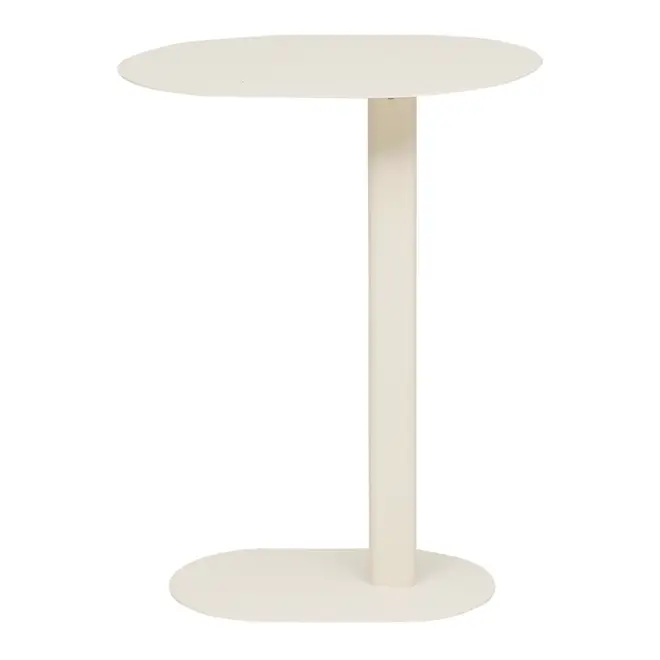 MESA LATERAL OVAL 50 CM X 35 CM THEKE - OFF WHITE - Foto 1