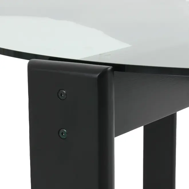 MESA LATERAL REDONDA 53 CM TRISKEL - EBANIZADO/INCOLOR - Foto 5