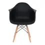 CADEIRA COM BRAÇOS EASY WOOD - FAIA/PRETO - Foto 2