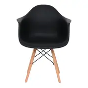 CADEIRA COM BRAÇOS EASY WOOD - FAIA/PRETO - Foto 2