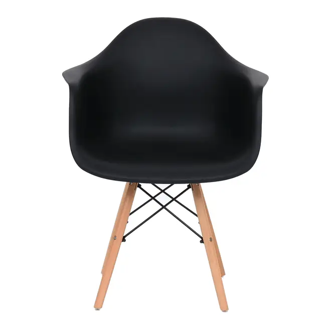 CADEIRA COM BRAÇOS EASY WOOD - FAIA/PRETO - Foto 2