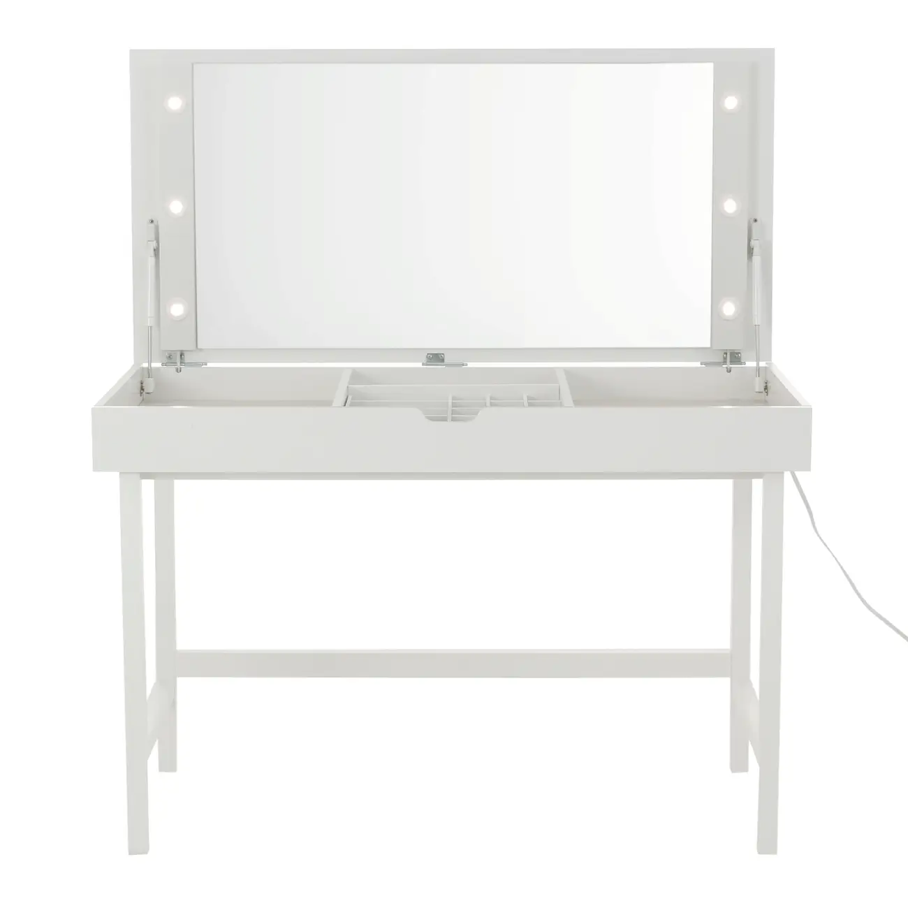 PENTEADEIRA COM ESPELHO 1,13 M X 55 CM REVEAL - BRANCO/PRATA - Foto 3