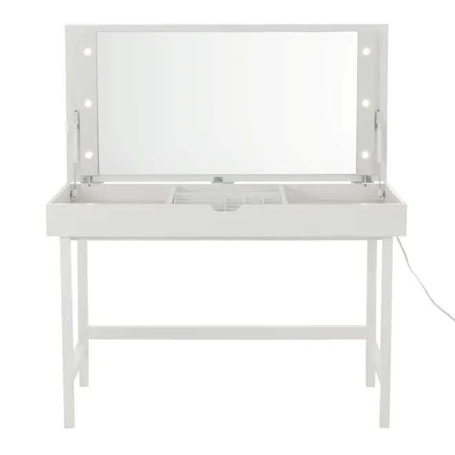 PENTEADEIRA COM ESPELHO 1,13 M X 55 CM REVEAL - BRANCO/PRATA - Foto 3