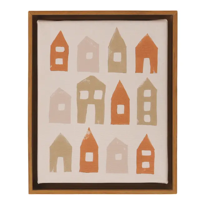 QUADRO 17 CM X 21 CM VILAREJO I - AMÊNDOA/MULTICOR - Foto 1
