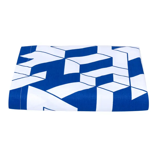 LENÇOL CASAL/QUEEN 2,40 M X 2,50 M MAZE - AZUL COBALTO/BRANCO - Foto 1