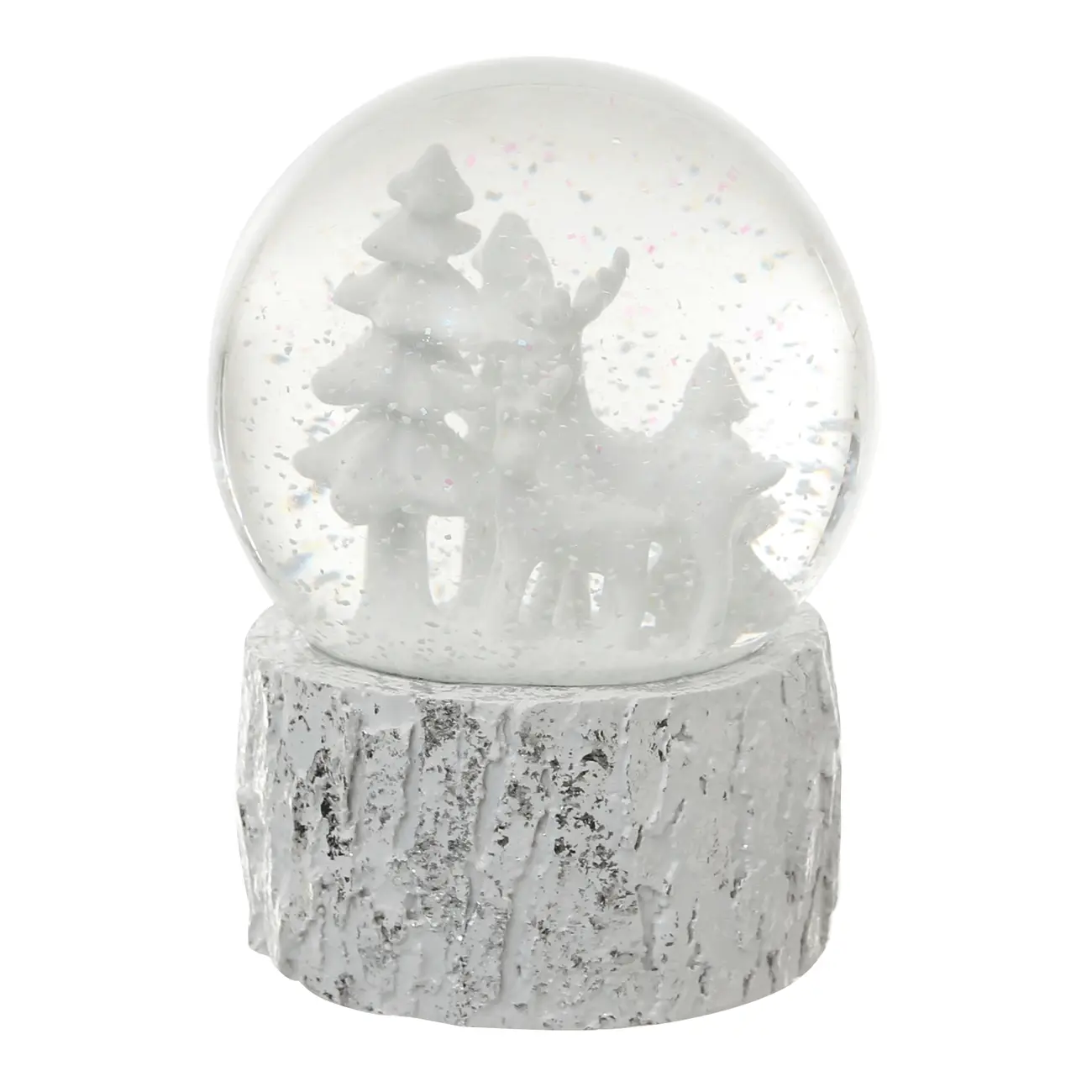 ADORNO GLOBO RENA 13 CM VILAREJO NOEL - BRANCO/INCOLOR - Foto 2