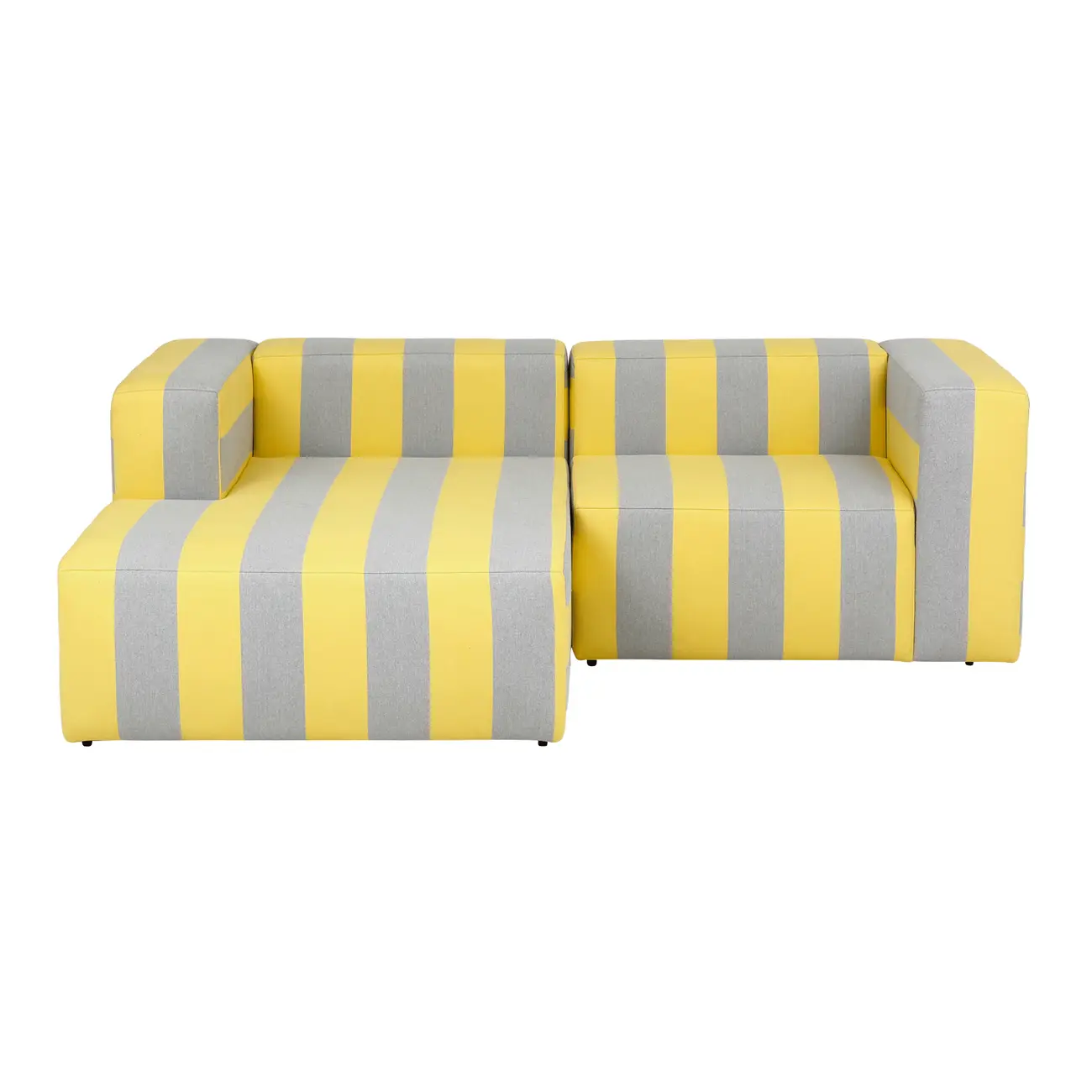 SOFÁ 3 LUGARES BIPARTIDO COM CHAISE LONGUE DIREITA TABLET - LIMÃO SICILIANO/CINZA - Foto 1