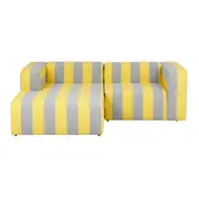 SOFÁ 3 LUGARES BIPARTIDO COM CHAISE LONGUE DIREITA TABLET - LIMÃO SICILIANO/CINZA - Foto 1